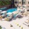 modern fitness center rendering showing ample space and views of pool